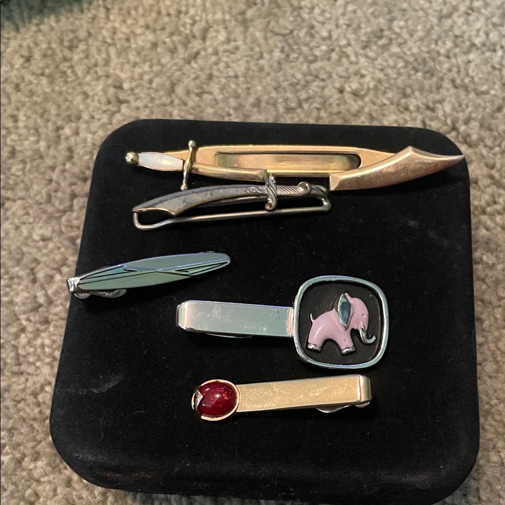 Gold and Silver Tie Clip Set 5